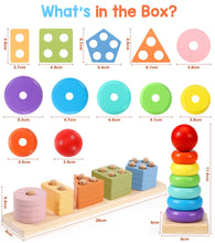 Carica l&#39;immagine nel visualizzatore di Gallery, Subtail Giochi Bambini 1 Anno - Giochi Montessori 1 2 3 Anni - Gioco Legno Puzzle Bambini 1 2 Anni - Torre Montessoriana Giocattoli Bambino 1 Anno - Giochi Educativi Regalo Bambino 1 2 3 Anni
