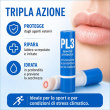 Carica l'immagine nel visualizzatore di Gallery, KELEMATA PL3 Stick Labbra con Anello Rosso, Burrocacao Idratante e Riparatore 3,7g, Balsamo Labbra Screpolate, Triplice 