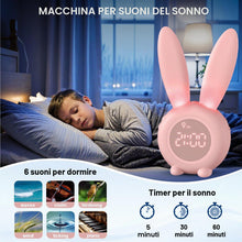 Carica l'immagine nel visualizzatore di Gallery, Homealexa Sveglia Bambini da Comodino Sveglia di Coniglio con Luce Notturna Funzione Snooze Timer Lampada Orologio da Ta