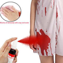 Carica l&#39;immagine nel visualizzatore di Gallery, Wuhonghao Sangue Finto,60ml Sangue Finto Spray Halloween Lavabile,Essere Utilizzato per Trucco Halloween Ferite Finte E Vestiti Trucco Zombie Vampiro Fake Blood,