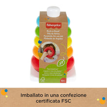 Carica l'immagine nel visualizzatore di Gallery, Fisher-Price - Piramide 5 Anelli, giocattolo classico per neonati con anelli impilabili, realizzato in materiali vegetali, giocattolo per bambini, 6+ mesi, HPY92