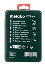 Carica l'immagine nel visualizzatore di Gallery, Metabo 627151000 HSS-R Cassetta con 19 Punte da Trapano, per Metallo [Importato da Germania]