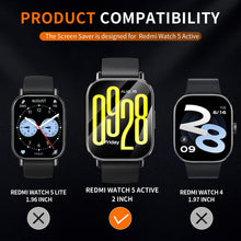 Carica l'immagine nel visualizzatore di Gallery, Diruite 4 Pezzi Vetro Temperato per Xiaomi Redmi Watch 5 Active Pellicola Protettiva,HD Vetro Senza Bolle Protezione Scr