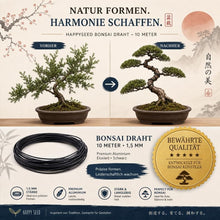 Carica l'immagine nel visualizzatore di Gallery, HAPPY SEED 10 m Filo per Bonsai in Alluminio anodizzato, Nero - Essenziale per Ottenere la Forma Desiderata del Bonsai -