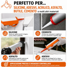 Carica l'immagine nel visualizzatore di Gallery, Topolenashop Pistola Manuale per Silicone e Sigillanti – Applicatore Professionale per Cartucce fino a 310 mm, Struttura