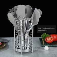 Carica l'immagine nel visualizzatore di Gallery, 38 Pezzi Set Di Utensili Da Cucina Con Portautensili, Testa In Silicone E Manico In Inossidabile Pentole, Da Cucina Per Di Utensili, Gadget Da Cucina Antiaderenti, Lavabili In Lavastoviglie (Argento)