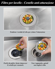 Carica l'immagine nel visualizzatore di Gallery, Hibbent 2 Sets Setaccio per lavello da cucina e tappo combo - Universale 3-in-1 Guscio in acciaio inossidabile con setac