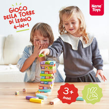 Carica l'immagine nel visualizzatore di Gallery, Nene Toys Torre Magica Colorata in Legno con Animali – Gioco Educativo da Tavolo per Bambini - Gioco Didattico 4 in 1 per Bambini da 3 a 9 Anni – Giocattolo Ideale Come Regalo per Genitori e Figli