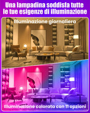Carica l'immagine nel visualizzatore di Gallery, 10W E27 RGBW Lampadina LED con Telecomando, RGB + Bianco Caldo 3000K, Dimmerabile, 2 Modalità, Temporizzazione, Equivale