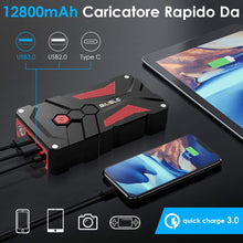 Carica l'immagine nel visualizzatore di Gallery, BIUBLE Avviatore Batteria Auto, 3000A Portatile Avviatore Emergenza per Auto(Adatto a 7.0L Gas o motore diesel 5.5L litri), 12V Jump Starter Booster Power Bank, Torcia a LED