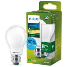 Carica l'immagine nel visualizzatore di Gallery, Philips LED Lampadina Goccia Classe A Ultra Efficiente a Risparmio Energetico, Vetro Smerigliato, 60W, E27, Luce Bianca 