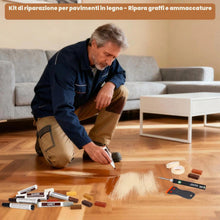 Carica l'immagine nel visualizzatore di Gallery, Kit Riparazione Parquet da 23 Pezzi – Con stucco riempitivo per legno e bastoncini di cera a 11 colori, per riparare gra