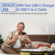Carica l'immagine nel visualizzatore di Gallery, Kndaa 2Pack Caricatore per iPhone 16/16 Plus/16 Pro/16 Pro Max/15/15 Plus/15 Pro/15 Pro Max, 20W USB C Caricabatterie Ra