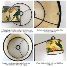 Carica l'immagine nel visualizzatore di Gallery, Paralume a forma di tamburo con stampa floreale, paralume per lampada da tavolo, 30 cm, motivo floreale fatto a mano, pe