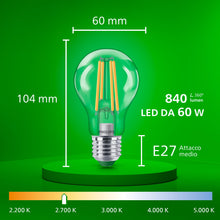 Carica l'immagine nel visualizzatore di Gallery, Philips LED UltraEfficient, Lampadina E27 a goccia, Confezione da 7