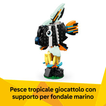 Carica l'immagine nel visualizzatore di Gallery, LEGO Creator 3 in 1 Animali Selvatici: Tucano Tropicale con Fiore - Animale Giocattolo Trasformabile in Farfalla o Pesce Tropicale - Regalo Creativo per Bambine e Bambini da 7 Anni in su - 31173
