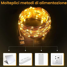 Carica l'immagine nel visualizzatore di Gallery, litogo 12M 120LED USB Luci con Mollette 60 Clip Decorative Per Camere Filo Appendi Foto, Interno Per Matrimonio, Complea
