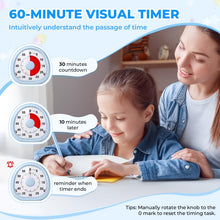 Carica l'immagine nel visualizzatore di Gallery, Diboniur Timer Visivo per Bambini Ricaricabile, Silenzioso, 60 Minuti
