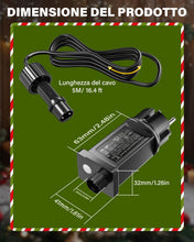 Carica l'immagine nel visualizzatore di Gallery, Trasformatore Luci Natale 31V 12W con Cavo da 5M, LED Alimentatore 15V - 31V Adattatore Luci Natale IP44 con 8 Modalità,