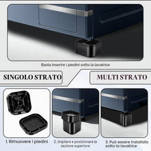 Carica l'immagine nel visualizzatore di Gallery, 12 Pezzi Piedini per Lavatrice Rialzo Letto Impilabile, Regolabili Piedini per Letto Contenitore, Rialzo per Mobili per 