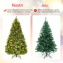 Carica l'immagine nel visualizzatore di Gallery, COSTWAY Albero di Natale 210/225/240 cm, Albero di Natale con 460/540/600 Luci a LED Bianco Caldo, 925/1125/1335 Rami e Pigne, Decorazione Natalizia per Casa e Negozio (225cm)