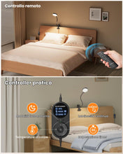 Carica l'immagine nel visualizzatore di Gallery, Glocusent Lampada da Lettura 72 LED, Luce da Lettura-3 Colore e 5 Luminosità, USB Lampada con Pinza con luce notturna am