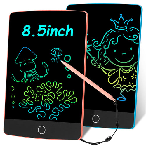 Topfree 2 Pezzi Tavoletta Grafica LCD Scrittura Colorato 8,5Pollici, Lavagna da Disegno Cancellabile Portatile, Tavoletta Grafica per Giochi Bambini, Doodle Pad Con Pulsante