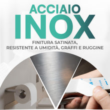 Carica l'immagine nel visualizzatore di Gallery, - Porta Carta Igienica Adesivo Moderno Senza Fori, Installazione Rapida, Grigio e Nero