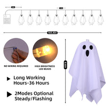 Carica l'immagine nel visualizzatore di Gallery, CNMTCCO Lot di 10 luci LED fantasma di Halloween con custodie in tessuto, alimentate a batteria, luminose e lampeggianti