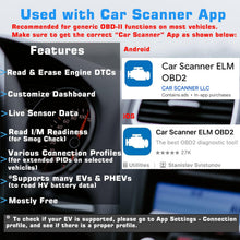 Carica l'immagine nel visualizzatore di Gallery, Veepeak OBDCheck BLE+ Scanner OBD II Bluetooth per Auto, Strumento di Diagnosi Wireless Lettore Codici Motore Compatibile con iOS e Android