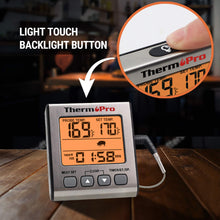 Carica l'immagine nel visualizzatore di Gallery, ThermoPro TP16S Termometro digitale per carne, ottimo per grigliare e barbecue, con modalità timer intelligente e retroilluminazione