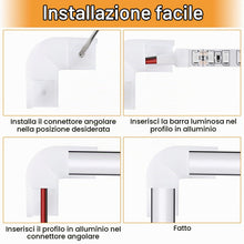 Carica l'immagine nel visualizzatore di Gallery, Connettori a Nastro a LED, 12 Pz Profilo per LED in Alluminio per Strisce in Alluminio a Forma di V, Connettore della Fa