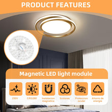 Carica l'immagine nel visualizzatore di Gallery, Modulo LED 24W per Ventilatore Soffitto 6,3" Magnetico 3 Colori