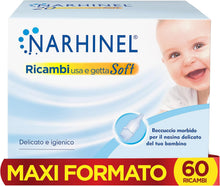 Carica l'immagine nel visualizzatore di Gallery, Narhinel Ricambi Morbidi per Aspiratore Nasale, Neonati e Bambini, 60 Pezzi