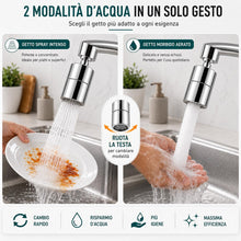 Carica l'immagine nel visualizzatore di Gallery, Rompigetto Rubinetto Cucina 360° Girevole | Prolunga Rubinetto Cucina Doppia Funzione | Aeratore Rubinetto Bidet | Filtr