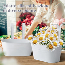 Carica l'immagine nel visualizzatore di Gallery, LATERN 4 Pezzi Vasi da Fiori D'attaccatura del Metallo, 27,5CM Vasi per Piante Grandi Secchio per Fiori Sospeso con Ganc