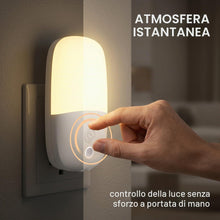 Carica l'immagine nel visualizzatore di Gallery, [1 Pezzi] Luce Notturna con Sensore Crepuscolare, 5 Livelli di Luminosità Regolabili, ON/OFF/AUTO Modalità, 3000K Bianco