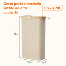 Carica l'immagine nel visualizzatore di Gallery, Lifewit Cesto Portabiancheria Salvaspazio, Cesta Biancheria Sporca con Coperchio, Porta Biancheria Sporca Slim per Bagno