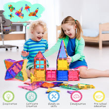 Carica l'immagine nel visualizzatore di Gallery, Katiago Costruzioni Magnetici per Bambini 100 pezzi 3D Costruzioni Magnetiche Blocchi Magneti Bambini Stem Creatività Giocattoli Educativi Regali per Oltre 3 anni (100 psc)
