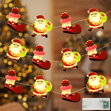 Carica l'immagine nel visualizzatore di Gallery, Stringa natalizia 2,3 metri 20 LED Bianco caldo Babbo Natale con timer Le luci natalizie per interni sono perfette per f