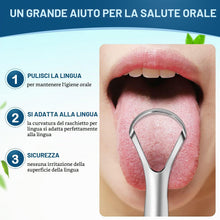 Carica l'immagine nel visualizzatore di Gallery, Brencco Pulisci Lingua 2 pezzi di Nettalingua in acciaio inox, spazzola per lingua per la pulizia della bocca, riciclabi