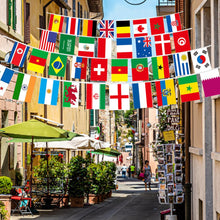 Carica l'immagine nel visualizzatore di Gallery, 30M Bandierine Nazioni Mondo, 100 Pz Bandiere del Mondo Stendardoģ 14 x 21 cm, Bandiere Internazionali Bunting Appendere