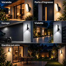 Carica l'immagine nel visualizzatore di Gallery, Applique da Esterno con Sensore di Movimento, Lampada LED da Esterno da 12000 mAh, 3 Temperature di Colore, Impermeabile
