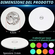 Carica l'immagine nel visualizzatore di Gallery, 12 adesivi a LED (6 luci colorate 6 luci bianche fredde)