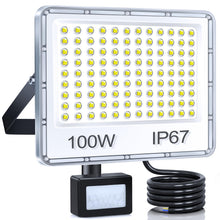 Carica l'immagine nel visualizzatore di Gallery, YIQIBRO Faro LED Esterno con Sensore di Movimento 100W 10000LM, 1 Pezzi