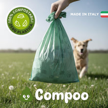 Carica l'immagine nel visualizzatore di Gallery, Lavatelli - 300 Sacchetti Cane Cacca 100% Compostabili e Biodegradabili COMPOO, 15 Rotoli da 20 unità, Sacchetti Igienic