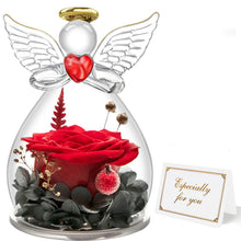 Carica l'immagine nel visualizzatore di Gallery, Miofula Rosa Stabilizzata Vera Regalo Donna Compleanno,Rosa Eterna Figurine Angelo Regalo Mamma Nonna,Fiori Stabilizzati Regalo Anniversario per Lei,Regali Natale Donna San Valentino Regali Fidanzata