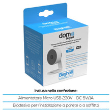 Carica l'immagine nel visualizzatore di Gallery, Beghelli Videocamera di Sorveglianza Mini Plus Dom-e Smart Wi-Fi Full HD 3MP con Visione Notturna, Audio a Due Vie, Rile