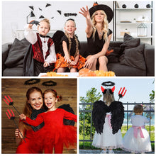 Carica l&#39;immagine nel visualizzatore di Gallery, Bluelves Ali ed Aureolas, Halloween Ali d&#39;Angelo, Ali Angelo Nero, per Feste in Maschera, Carnevale, Halloween, Nero