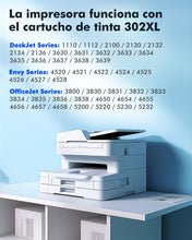 Carica l&#39;immagine nel visualizzatore di Gallery, Heroil 302 XL 302XL Cartucce d&#39;inchiostro Sostituzione per HP 302 nero e colore per HP Envy 4520 4522 4525 Officejet 3830 3834 4650 4652 DeskJet 1110 2130 3630 3632 3634 3636 (2-Pack)